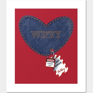 Romantic Wifey Hubby Electrician Lockout Tagout Heart Posters and Art